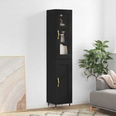 Greatstore Skříň highboard černá 34,5 x 34 x 180 cm kompozitní dřevo