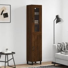 Greatstore Skříň highboard hnědý dub 34,5 x 34 x 180 cm kompozitní dřevo