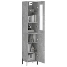 Greatstore Skříň highboard betonově šedá 34,5x34x180 cm kompozitní dřevo