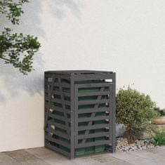 Vidaxl Úložný box na popelnici šedý 84x90x128,5 cm masivní borovice