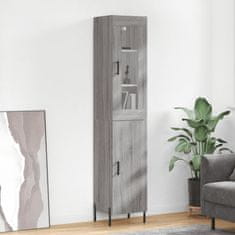 Greatstore Skříň highboard šedá sonoma 34,5 x 34 x 180 cm kompozitní dřevo