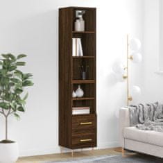 Greatstore Skříň highboard hnědý dub 34,5 x 34 x 180 cm kompozitní dřevo