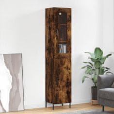 Greatstore Skříň highboard kouřový dub 34,5 x 34 x 180 cm kompozitní dřevo