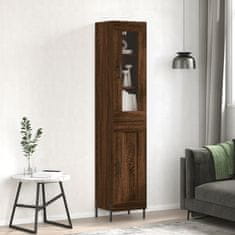 Greatstore Skříň highboard hnědý dub 34,5 x 34 x 180 cm kompozitní dřevo