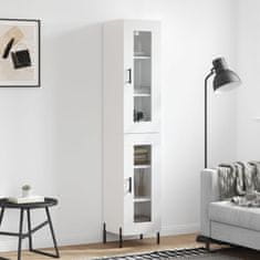 Greatstore Skříň highboard bílá s vysokým leskem 34,5x34x180 cm kompozit