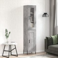 Greatstore Skříň highboard betonově šedá 34,5x34x180 cm kompozitní dřevo