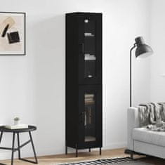 Greatstore Skříň highboard černá 34,5 x 34 x 180 cm kompozitní dřevo