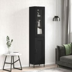 Greatstore Skříň highboard černá 34,5 x 34 x 180 cm kompozitní dřevo