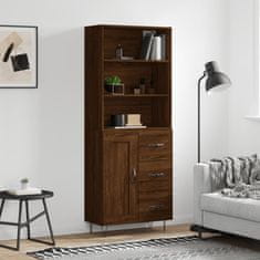 Vidaxl Skříň highboard hnědý dub 69,5 x 34 x 180 cm kompozitní dřevo