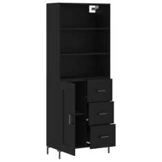 Vidaxl Skříň highboard černá 69,5 x 34 x 180 cm kompozitní dřevo