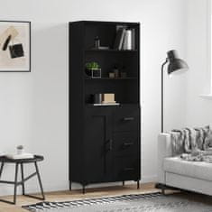 Vidaxl Skříň highboard černá 69,5 x 34 x 180 cm kompozitní dřevo