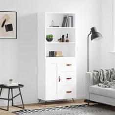 Greatstore Skříň highboard bílá 69,5 x 34 x 180 cm kompozitní dřevo