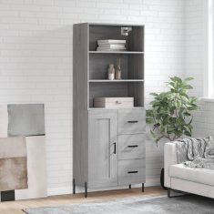 Greatstore Skříň highboard šedá sonoma 69,5 x 34 x 180 cm kompozitní dřevo