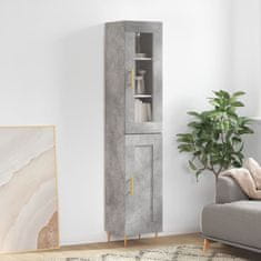 Greatstore Skříň highboard betonově šedá 34,5x34x180 cm kompozitní dřevo