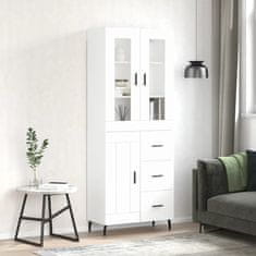 Greatstore Skříň highboard bílá 69,5 x 34 x 180 cm kompozitní dřevo