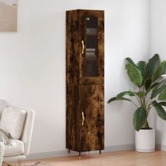 Vidaxl Skříň highboard kouřový dub 34,5 x 34 x 180 cm kompozitní dřevo