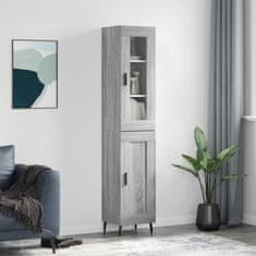 Greatstore Skříň highboard šedá sonoma 34,5 x 34 x 180 cm kompozitní dřevo