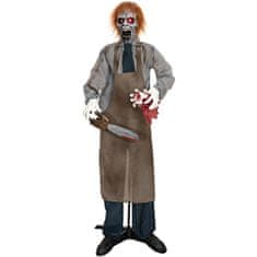 Europalms Halloween postava zombie s motorovou pilou, pohyblivá, 170 cm