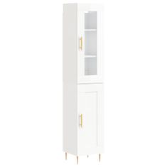 Vidaxl Skříň highboard bílá s vysokým leskem 34,5x34x180 cm kompozit