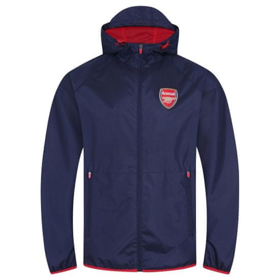 FotbalFans Bunda Arsenal FC s kapucí, zip, kapsy, znak, modrá