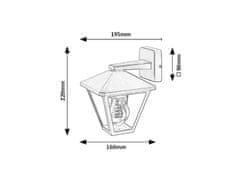 Rabalux  Venkovní nástěnné svítidlo PARAVENTO max. 1x40W | E27 | IP44 - černá