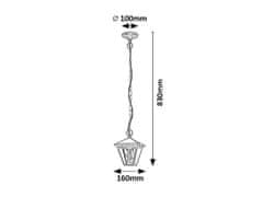 Rabalux  Venkovní závěsné svítidlo PARAVENTO max. 1x40W | E27 | IP44 - černá