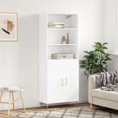 Greatstore Skříň highboard bílá 69,5 x 34 x 180 cm kompozitní dřevo