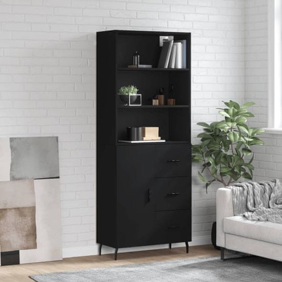 Vidaxl Skříň highboard černá 69,5 x 34 x 180 cm kompozitní dřevo