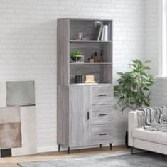 Greatstore Skříň highboard šedá sonoma 69,5 x 34 x 180 cm kompozitní dřevo