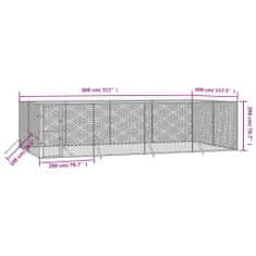 Vidaxl Venkovní psí kotec stříbrný 8 x 4 x 2 m pozinkovaná ocel