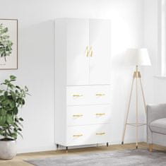 Greatstore Skříň highboard bílá 69,5 x 34 x 180 cm kompozitní dřevo