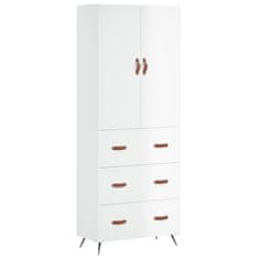 Vidaxl Skříň highboard lesklá bílá 69,5 x 34 x 180 cm kompozitní dřevo