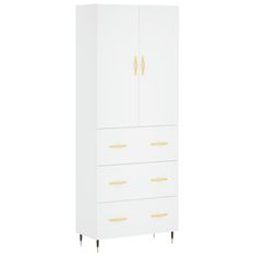 Vidaxl Skříň highboard bílá 69,5 x 34 x 180 cm kompozitní dřevo