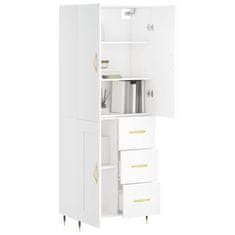 Greatstore Skříň highboard bílá 69,5 x 34 x 180 cm kompozitní dřevo