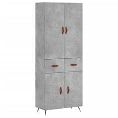 Vidaxl Skříň highboard betonově šedá 69,5x34x180 cm kompozitní dřevo