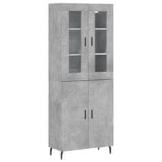 Vidaxl Skříň highboard betonově šedá 69,5x34x180 cm kompozitní dřevo