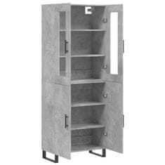 Greatstore Skříň highboard betonově šedá 69,5x34x180 cm kompozitní dřevo