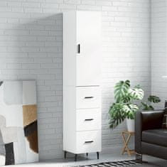 Greatstore Skříň highboard bílá 34,5 x 34 x 180 cm kompozitní dřevo