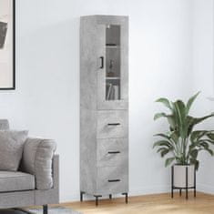 Greatstore Skříň highboard betonově šedá 34,5x34x180 cm kompozitní dřevo