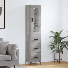 Greatstore Skříň highboard šedá sonoma 34,5 x 34 x 180 cm kompozitní dřevo