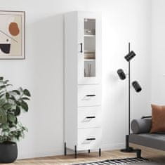 Greatstore Skříň highboard bílá 34,5 x 34 x 180 cm kompozitní dřevo