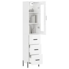 Greatstore Skříň highboard bílá s vysokým leskem 34,5x34x180 cm kompozit