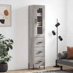 Greatstore Skříň highboard šedá sonoma 34,5 x 34 x 180 cm kompozitní dřevo