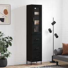 Greatstore Skříň highboard černá 34,5 x 34 x 180 cm kompozitní dřevo