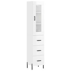 Vidaxl Skříň highboard bílá s vysokým leskem 34,5x34x180 cm kompozit