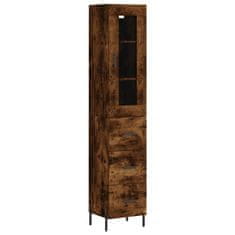 Greatstore Skříň highboard kouřový dub 34,5 x 34 x 180 cm kompozitní dřevo