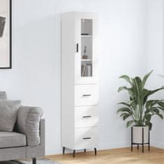 Greatstore Skříň highboard bílá s vysokým leskem 34,5x34x180 cm kompozit