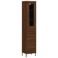 Vidaxl Skříň highboard hnědý dub 34,5 x 34 x 180 cm kompozitní dřevo