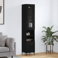 Greatstore Skříň highboard černá 34,5 x 34 x 180 cm kompozitní dřevo