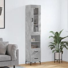 Greatstore Skříň highboard betonově šedá 34,5x34x180 cm kompozitní dřevo